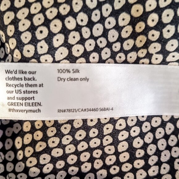 Eileen Fisher Bandhini Silk Crepe De Chine Sleeveless Dress - Picture 5 of 5